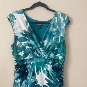 💚Connected Apparel Preloved dress Size 14  Aqua Black white